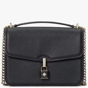 Kate Spade Black Locket Large Flap Shoulder Bag